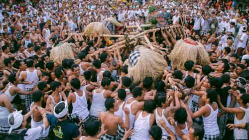 Dewa Mesraman: Sacred cultural parade in Paksebali Village, Bali.